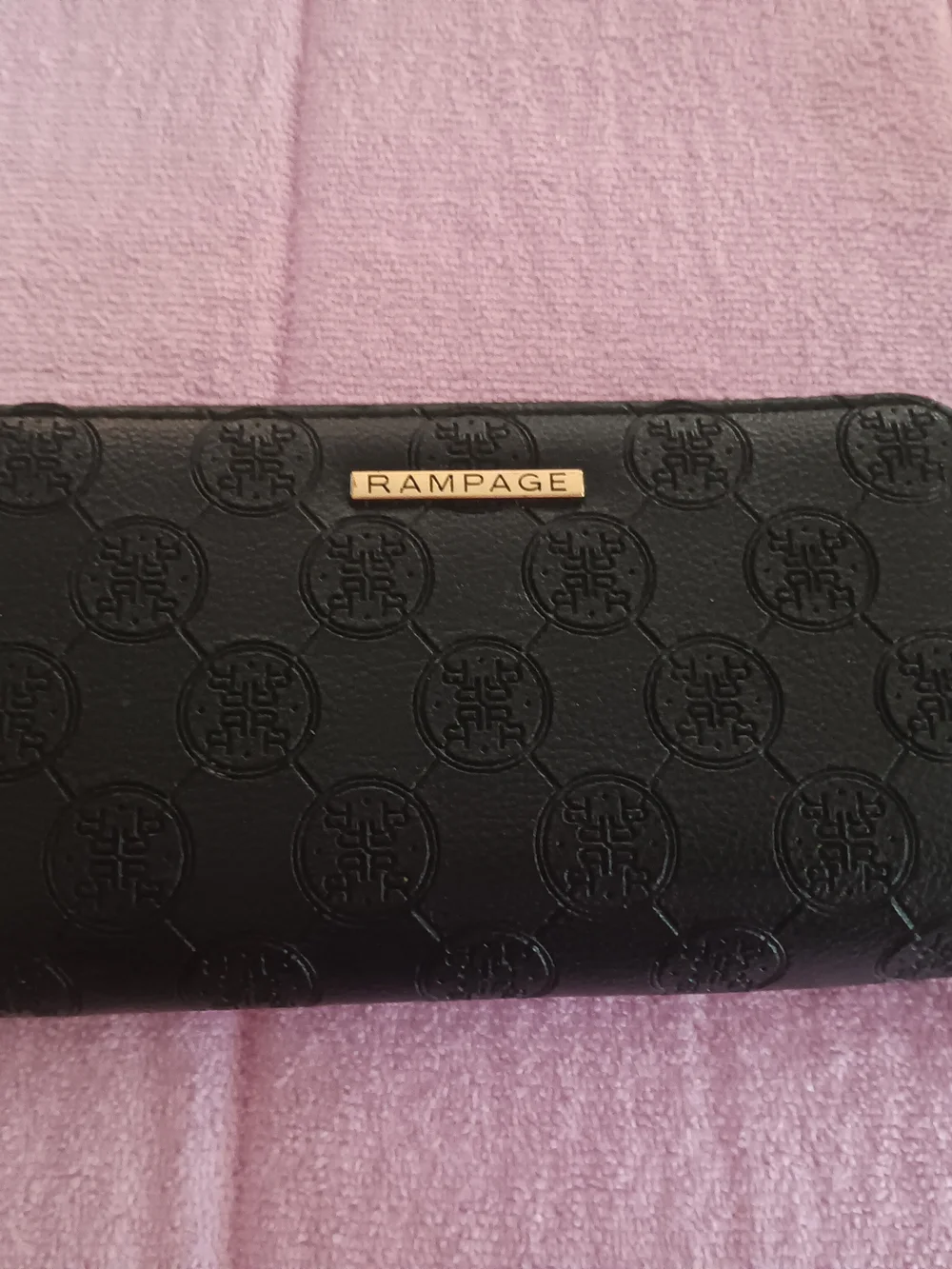 Rampage Black Embossed Logo Wallet